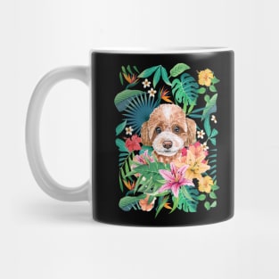 Tropical Red White Toy Poodle Mug